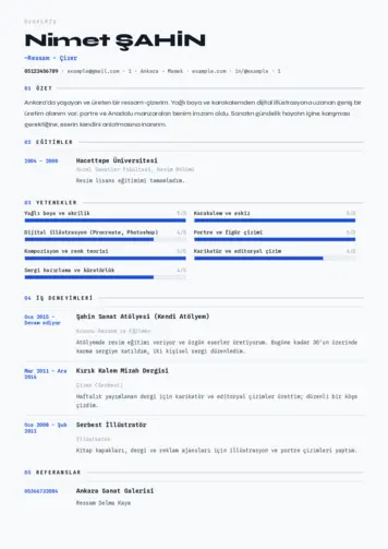 Ressam Cv Örnekleri cv indir